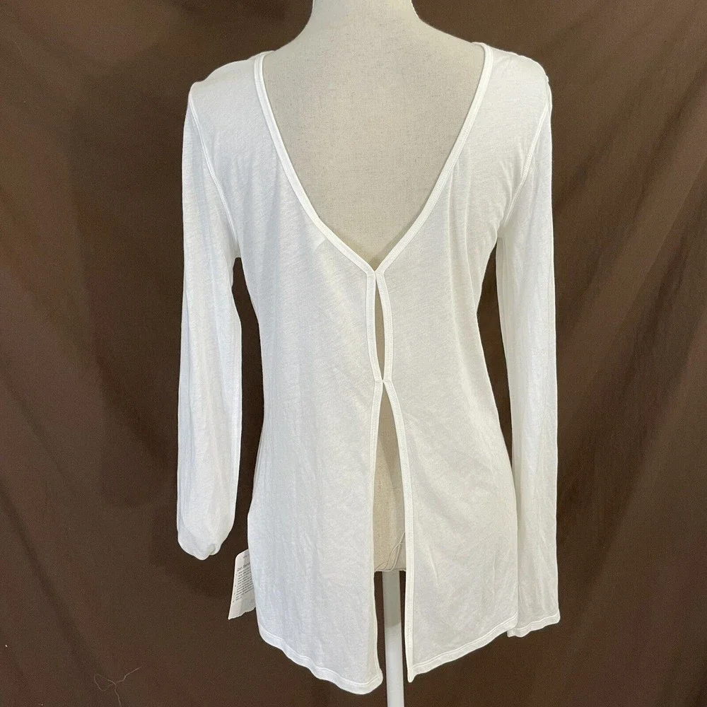 Lululemon Zen Bender Long Sleeve Shirt Women’s 6 White Open Back NEW - Picture 2 of 7
